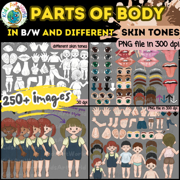 Preview of Parts of my Body | Body Parts Clip art set l KidsArtWorld