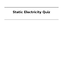 Parts of the Atom and Static Electricity Quiz (Free answer key)