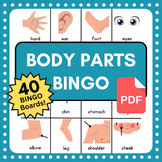 Parts of the Body BINGO Game Activity | 40 Boards | ESL/EL