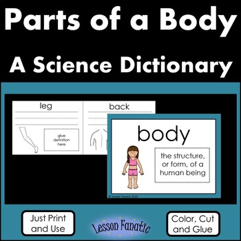 Preview of Parts of a Body Color, Cut and Glue Science Dictionary
