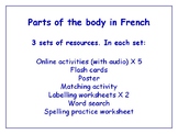 Parts of the Body in French Worksheets, Games & More (with
