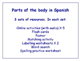 Parts of the Body in Spanish Worksheets, Games & More (wit