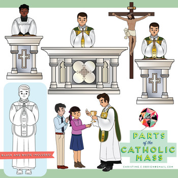 Preview of Parts of the Catholic Mass Clip Art Set