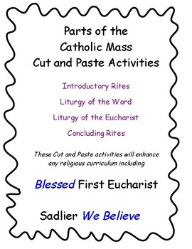 Preview of Parts of the Catholic Mass Cut and Paste Activities