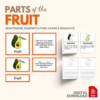 Preview of Parts of the FRUIT Montessori Botany Unit Study 5-Part Card Definition Booklets