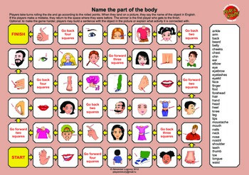 Preview of Parts of the Human Body Board Game