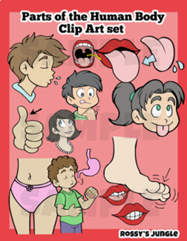 Preview of Parts of the Human Body Clip Art Set