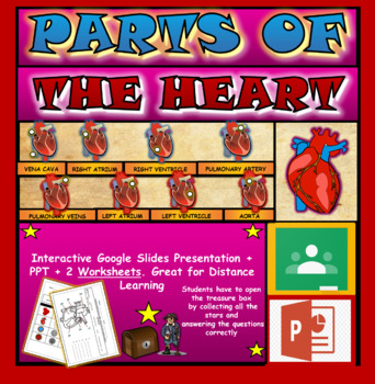 Preview of Parts of the Human Heart:  Interactive Google Slides + PPT + 2 Worksheets