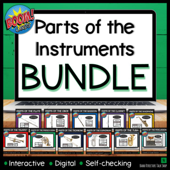 Preview of Parts of the Instruments- Interactive BOOM card Bundle for Beginning Band