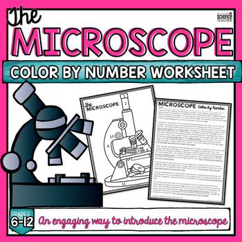 Preview of Parts of the Microscope Color By Number Worksheet