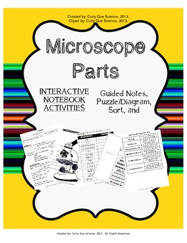 Preview of Parts of the Microscope (Notes, Foldable, Sort, Puzzle/Diagram)