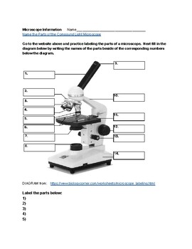 Parts of the Microscope Practice by Sizzling Science | TPT