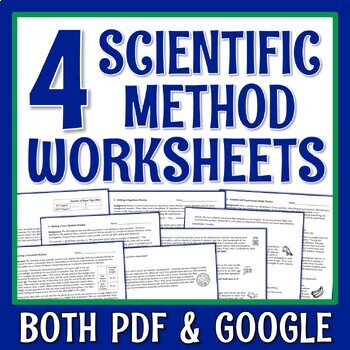 Preview of Parts of the Scientific Method Worksheet with Experimental Design