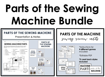 Preview of Parts of the Sewing Machine Bundle (Lesson & Review) - FCS - FACS - Sewing