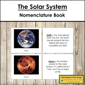Preview of Parts of the Solar System Book - Montessori Nomenclature