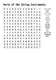 Parts of the String Instruments Word Search