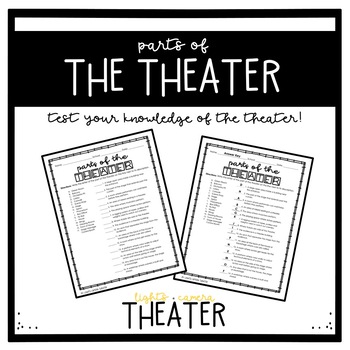 Preview of Parts of the Theater Worksheet
