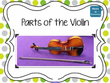 Preview of Parts of the Violin with Matching Game for SMART Software