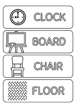 Parts of the classroom, coloring signs. by asma chihab | TPT