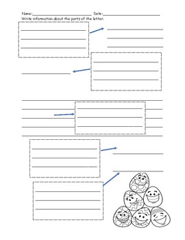 Preview of Parts of the letter worksheet.