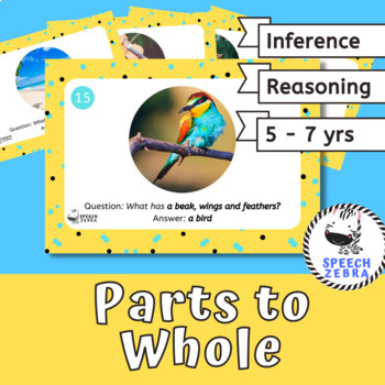 Preview of Parts to Whole Beginner Inferencing Task Cards for Speech Therapy