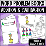 Party Animal Addition and Subtraction Word Problem Mini Books
