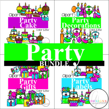 Party Clipart Bundle {Birthday Clipart} by Aubri Johnson Designs