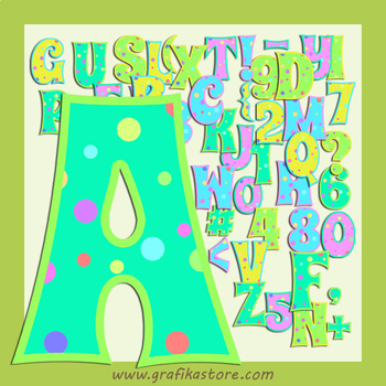 Preview of Party Coloured Alphabet Letters Digital Clipart - Coloured Letter Graphics