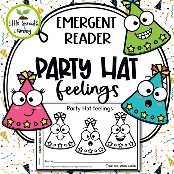 Preview of Party Hat Feelings Emergent Reader (100th day of School)