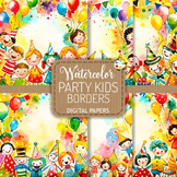 Party Kids - Watercolor Childhood Event Celebration Borders