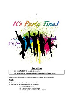 Preview of Party Plan