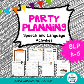 Preview of Party Planning: Elementary Speech Therapy Activities