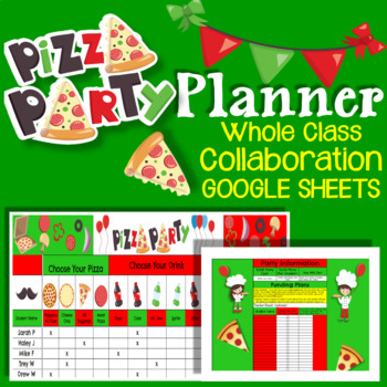 Preview of FREE End Of The Year Activities Pizza Party Planner Template Google Sheets