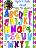 Party Scribble Alphabet {Primary Polka Dots Clip Art}