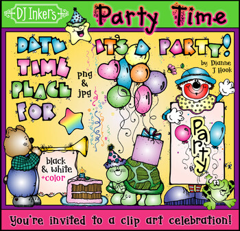 Preview of Party Time Clip Art for Celebrations, Birthdays and Special Events