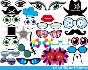 Preview of Party accessories, Booth Props Clip Art school kid birthday halloween -034-