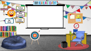 Preview of Party themed Virtual School Classroom Background