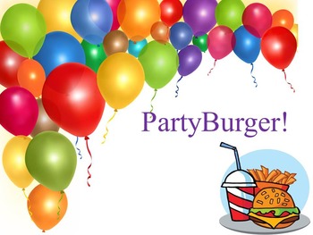 Preview of PartyBurger Decimals, Fractions, Mixed, and Whole Numbers Review