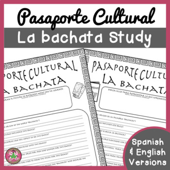 Preview of Cultural Research Activity | la bachata | Pasaporte Cultural