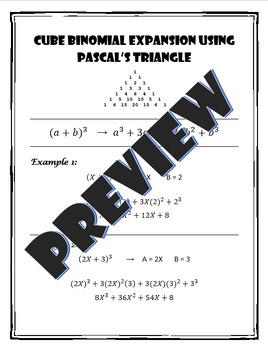 Preview of Pascal's Triangle Cube Binomial Expansion
