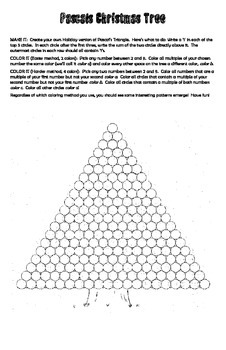 Preview of Pascals Christmas Tree Math Pattern Activity