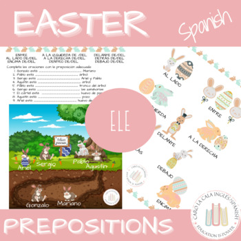 Preview of Pascuas con las preposiciones de lugar - Easter with the prepositions of place