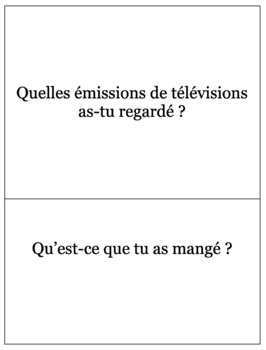 Preview of Passé Composé - Conversation Starters 