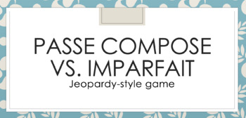 Preview of Passé Composé vs. Imparfait : Jeopardy-style Game