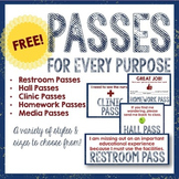 Pass Packet: Hall Passes, Restroom Passes, Homework Passes & More