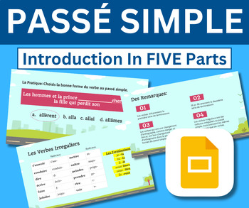 Preview of Passè Simple Google Slides Presentation Passé Simple Introduction