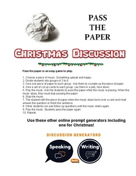 Preview of Pass The Paper. Christmas Carol Game. PPTx. Cards. Singing. Fun. ELA  ESL