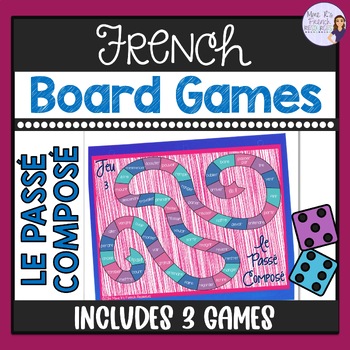 Preview of Passé composé board game with avoir and être verbs JEU DE VERBES