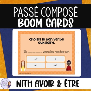 Preview of Passé composé with avoir and être: FRENCH BOOM CARDS