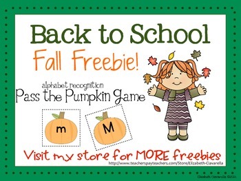 Preview of Pass the Pumpkin Letter Recognition Game